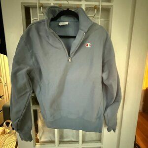 Champion Oversized Reverse Weave Quarter Zip Size S Wildflower Blue (NWOT)